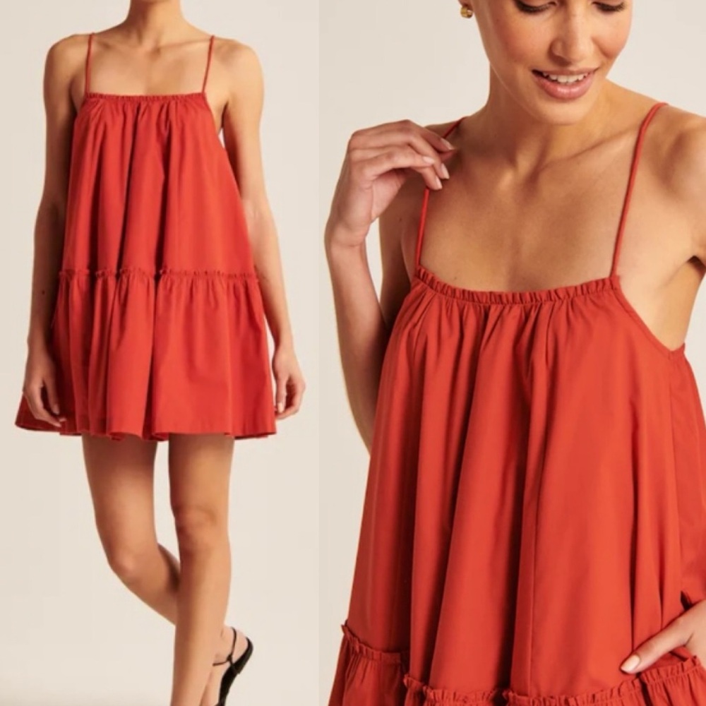 Abercrombie & Fitch Red Trapeze Dress.